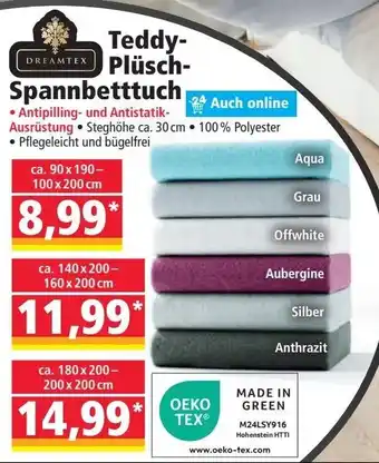 Norma DREAMTEX Teddy-Plüsch Spannbetttuch Angebot