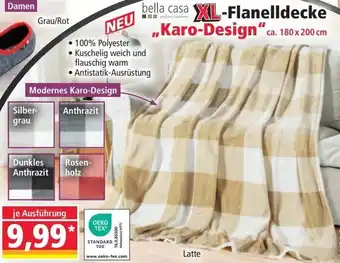 Norma bella casa XL-Flanelldecke ,,Karo-Design" Angebot