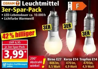 Norma OSRAM Leuchtmittel 3er-Spar Pack Angebot