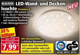 Norma BLULAXA LED-Wand und Deckenleuchte Promina-S Angebot