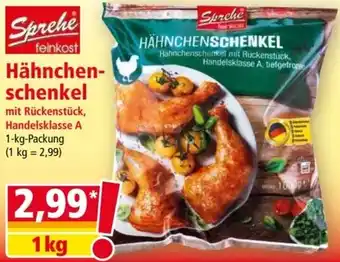 Norma Sprehe feinkost Hähnchenschenkel 1 kg Packung Angebot