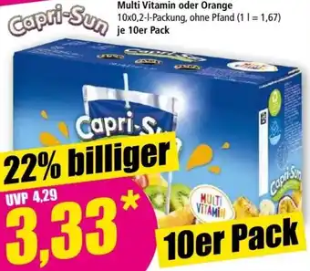 Norma Capri-Sun Multi Vitamin oder Orange 10x0,2 L Packung Angebot