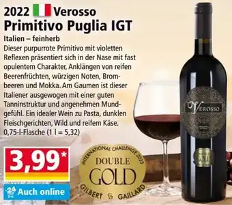 Norma 2022 Verosso Primitivo Puglia IGT 0,75 L Flasche Angebot