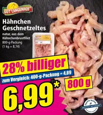 Norma GUT LANGENHOF Hähnchen Geschnetzeltes 800 g Packung Angebot