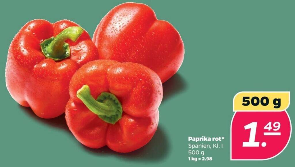 Paprika rot 500 g Angebot bei NETTO