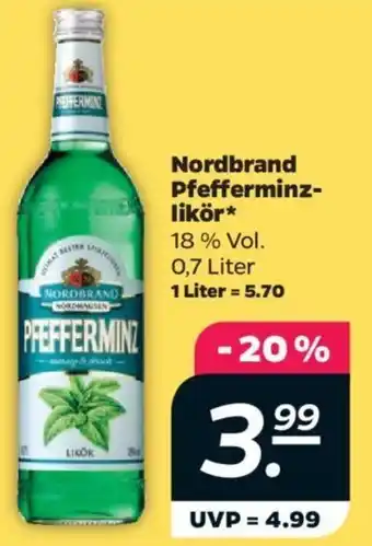 NETTO Nordbrand Pfefferminzlikör 0,7 Liter Angebot