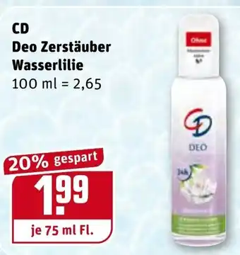 REWE CD Deo Zerstäuber Wasserlilie 75ml Angebot