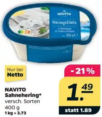 NETTO NAVITO Sahnehering 400 g Angebot