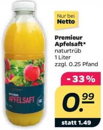 NETTO Premieur Apfelsaft 1 Liter Angebot