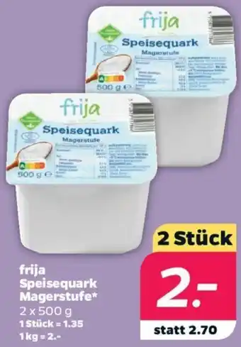 NETTO frija Speisequark Magerstufe 2 x 500 g Angebot