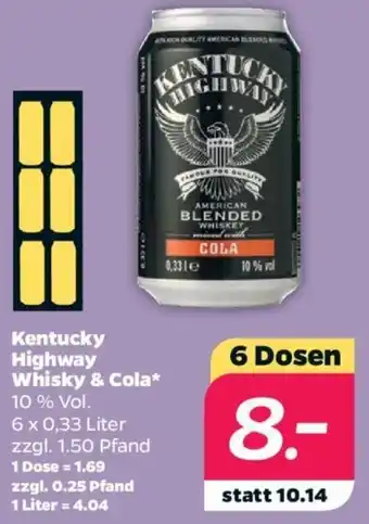 NETTO Kentucky Highway Whisky & Cola 6 x 0,33 Liter Angebot