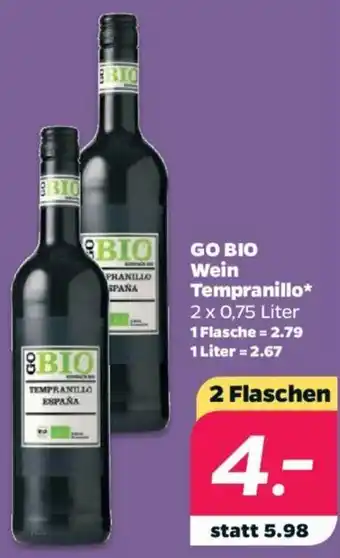 NETTO GO BIO Wein Tempranillo 2 x 0,75 Liter Angebot