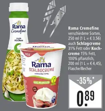 Marktkauf Rama Cremefine 250 ml auch Schlagcreme oder Kochcreme 200 ml Angebot