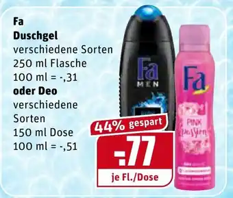 REWE Fa Duschgel 250ml oder Deo 150ml Angebot