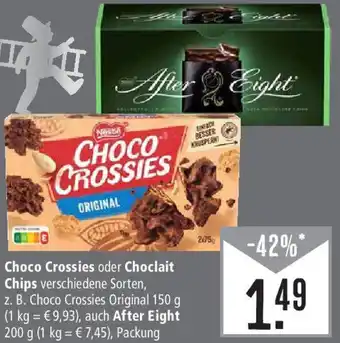 Marktkauf Choco Crossies oder Choclait Chips 150 g auch After Eight 200 g Angebot