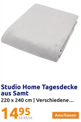 Action Studio Home Tagesdecke aus Samt Angebot