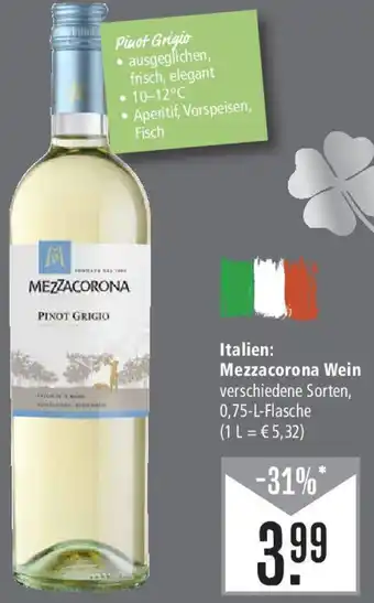 Marktkauf Italien: Mezzacorona Wein 0,75 L Flasche Angebot