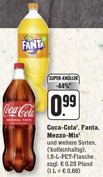 nah & gut Coca-Cola, Fanta, Mezzo-Mix 1.5L Angebot