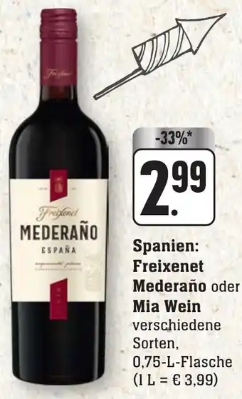 nah & gut Freixenet Mederaño oder Mia Wein 750ml Angebot