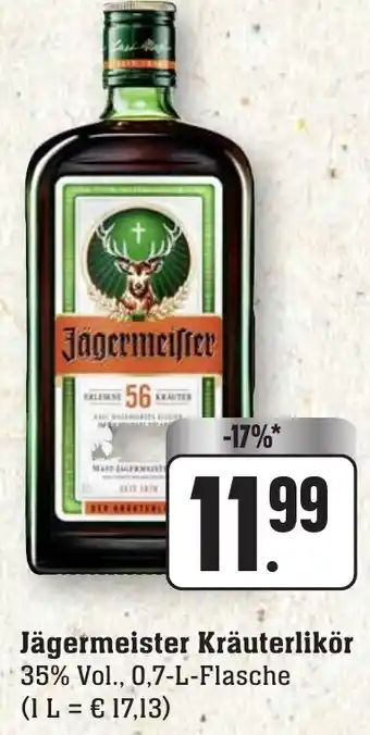 nah & gut Jägermeister Kräuterlikör 35% Vol., 0,7-L-Flasche Angebot