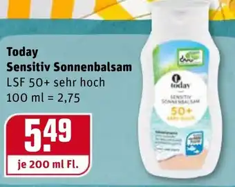 REWE Today Sensitiv Sonnenbalsam 200ml Angebot