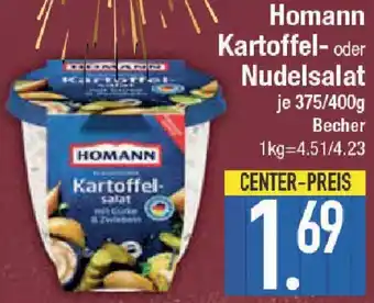 E-Center Homann Kartoffel oder Nudelsalat 375/400 g Becher Angebot