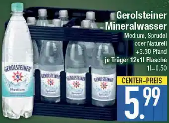 E-Center Gerolsteiner Mineralwasser 12x1 L Flasche Angebot