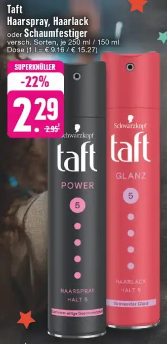 NP Discount Taft Haarspray, Haarlack oder Schaumfestiger 250 ml / 150 ml Dose Angebot