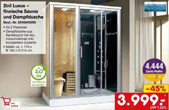 Netto Marken-Discount 2in1 Luxus - finnische Sauna und Dampfdusche Angebot