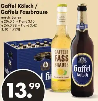 Trink und Spare Gaffel Kölsch / Gaffels Fassbrause 20x0,5/24x0,33 L Angebot