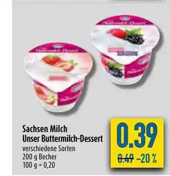 diska Sachsen Milch Unser Buttermilch Dessert Angebot