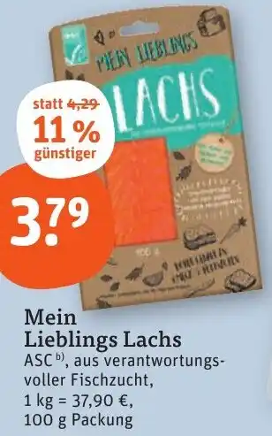 tegut Mein Lieblings Lachs 100 g Packung Angebot