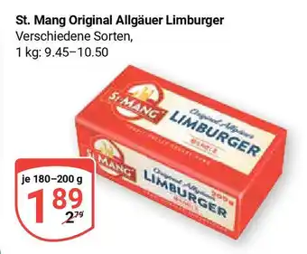 Globus St. Mang Original Allgäuer Limburger Verschiedene Sorten, 180-200g Angebot