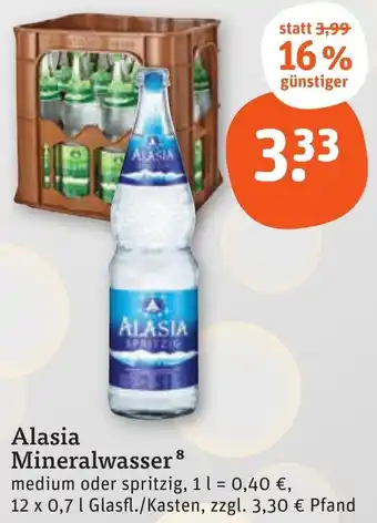 tegut Alasia Mineralwasser 12x0,7 L Angebot