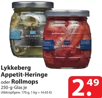 Famila Nord Ost Lykkeberg Appetit-Heringe oder Rollmops 250 g Glas Angebot