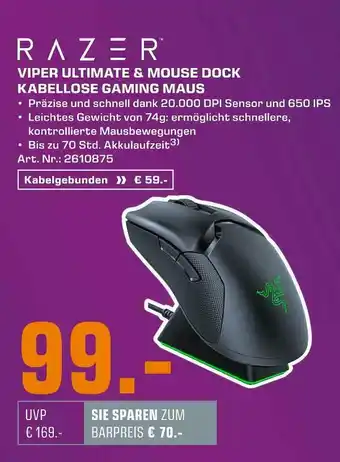 Saturn Razer kabellose gaming maus Angebot