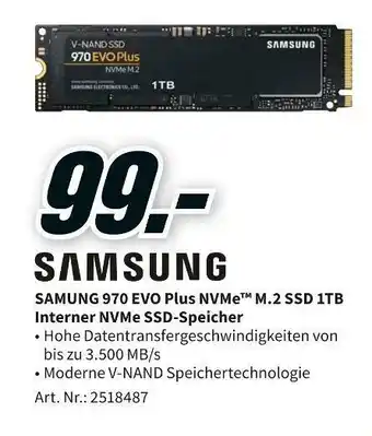 MediaMarkt Samsung interner nvme ssd-speicher Angebot