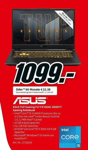 MediaMarkt Asus gaming notebook Angebot