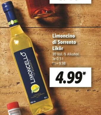 Lidl Limoncino di sorrento likör Angebot