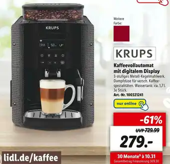 Lidl Krups kaffeevollautomat mit digitalem display Angebot