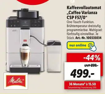 Lidl Melitta kaffeevollautomat „caffeo varianza csp f57/0“ Angebot