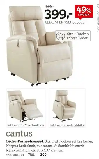 XXXLutz Cantus leder-fernsehsessel Angebot