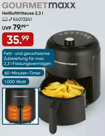 Galeria GOURMETmaxx Heißluftfritteuse 2,3 L Angebot