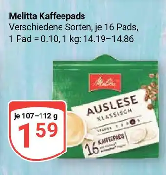 Globus Melitta Kaffeepads 107-112g Angebot