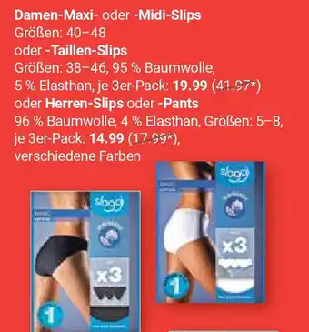 Globus sloggi Damen-Maxi- oder -Midi-Slips, oder - Taillen-Slips 3er-Pack Angebot