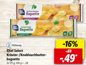 Lidl Chef select kräuter-/knoblauchbutterbaguette Angebot