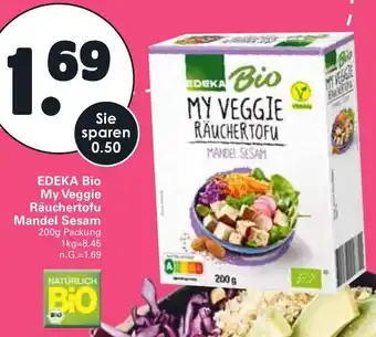 WEZ EDEKA Bio My Veggie Räuchertofu Mandel Sesam 200g Packung Angebot