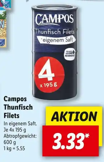 Lidl Campos thunfisch filets Angebot