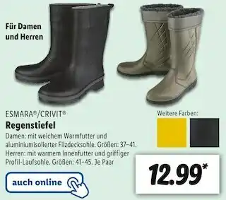 Lidl Esmara/crivit regenstiefel Angebot