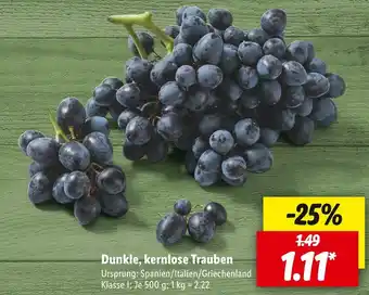 Lidl Dunkle, kernlose trauben Angebot